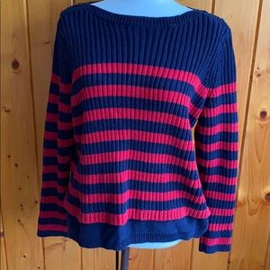 LAST CHANCE Croft & Barrow Blue and red ribbed Sweater